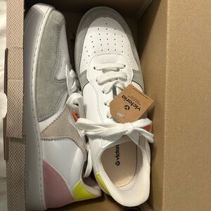 Victoria White and Gray Sneakers